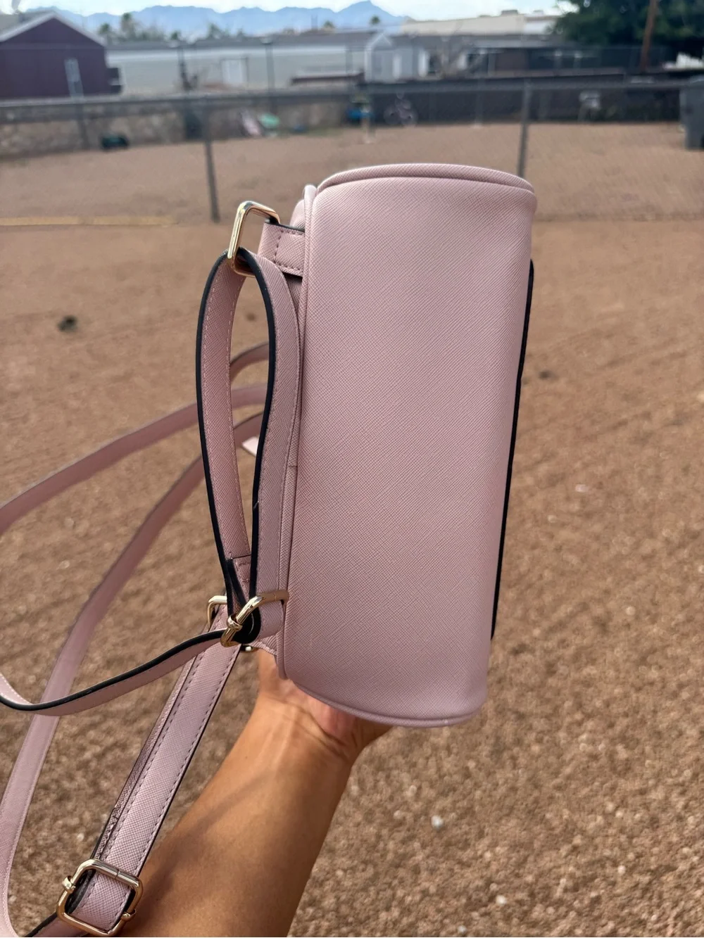 Aldo Blush Pink Mini Backpack with Patterned Pouch